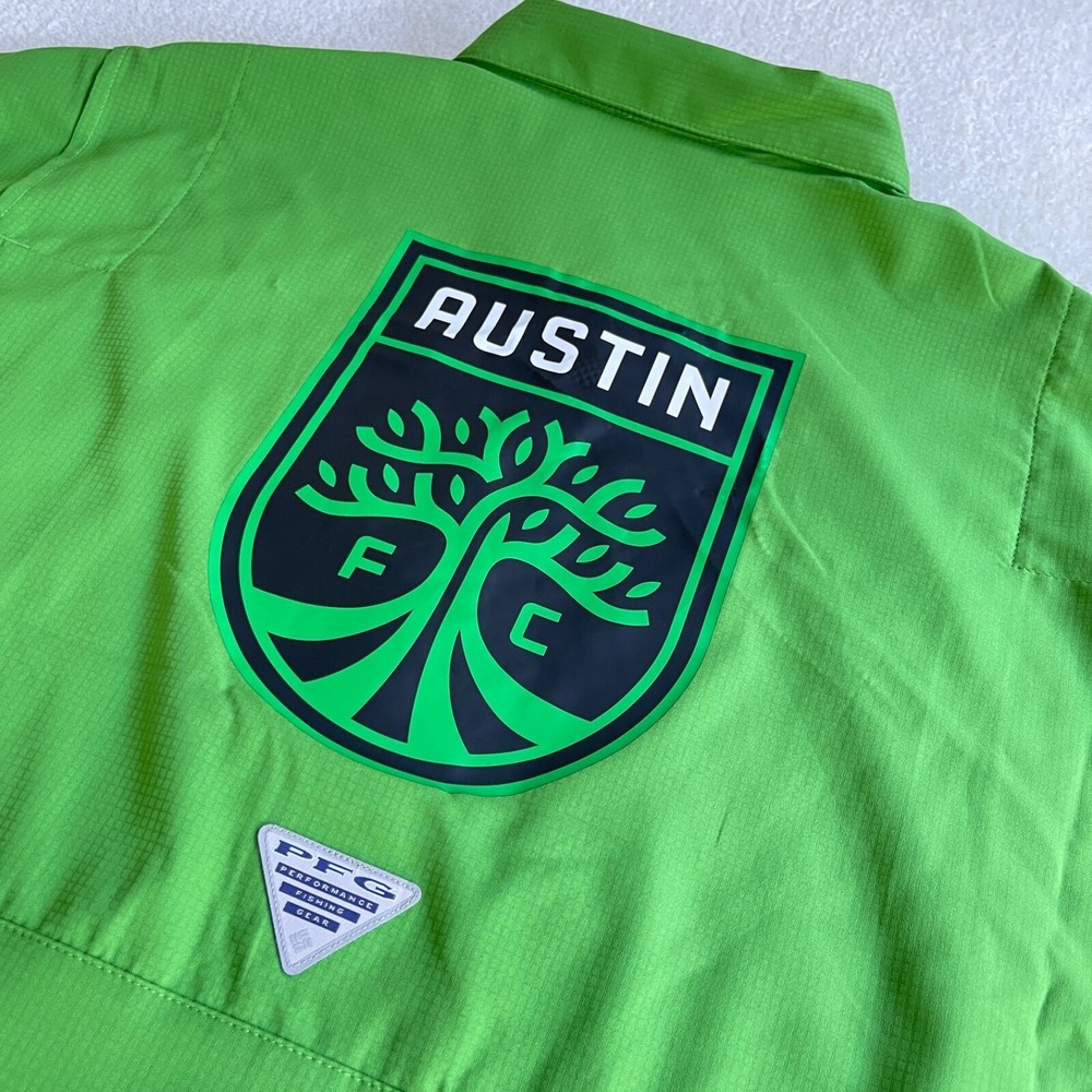 Austin FC Men's XXL Shirt Columbia PFG Omni-Shade Short Sleeve Back Hit Logo NWT